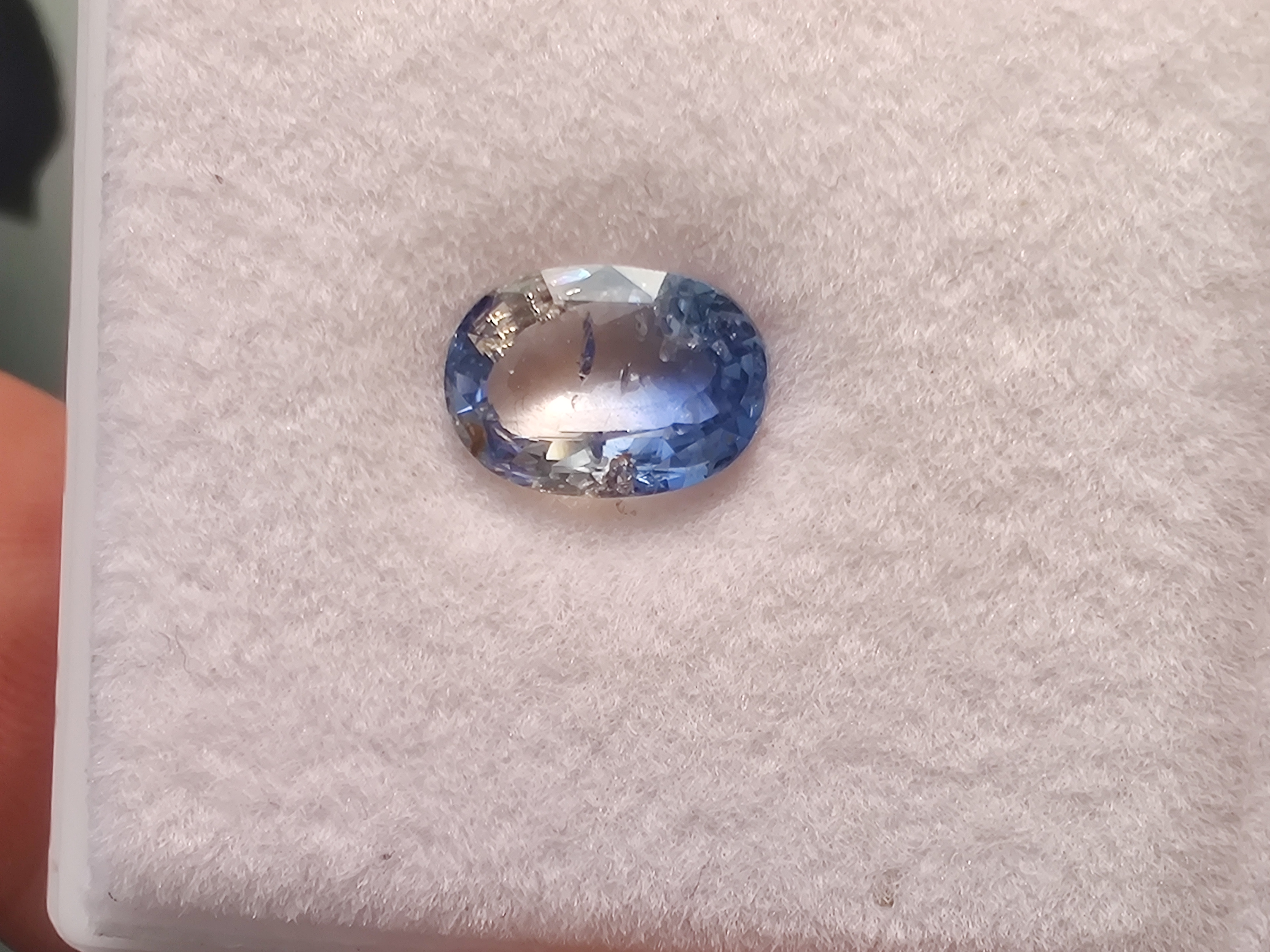 Natural Bi Color Ceylon Sapphire 2.58 Caret unheated untreated view 4